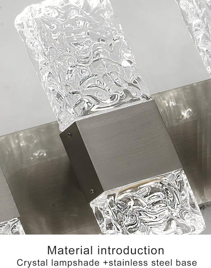 Modern Bathroom Light fixtures Brushed Nickel Dimmable Vanity Lights for Bathroom Crystal LED Bathroom Lighting fixtures Over Mirror 4 Light 6000K