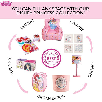 Disney Little Mermaid Ariel Pop-Up Hamper,Collapsible Laundry Basket with Sturdy Handles, 21x13.5x13.5, Lightweight Storage for Kids' Bedroom or Bathroom