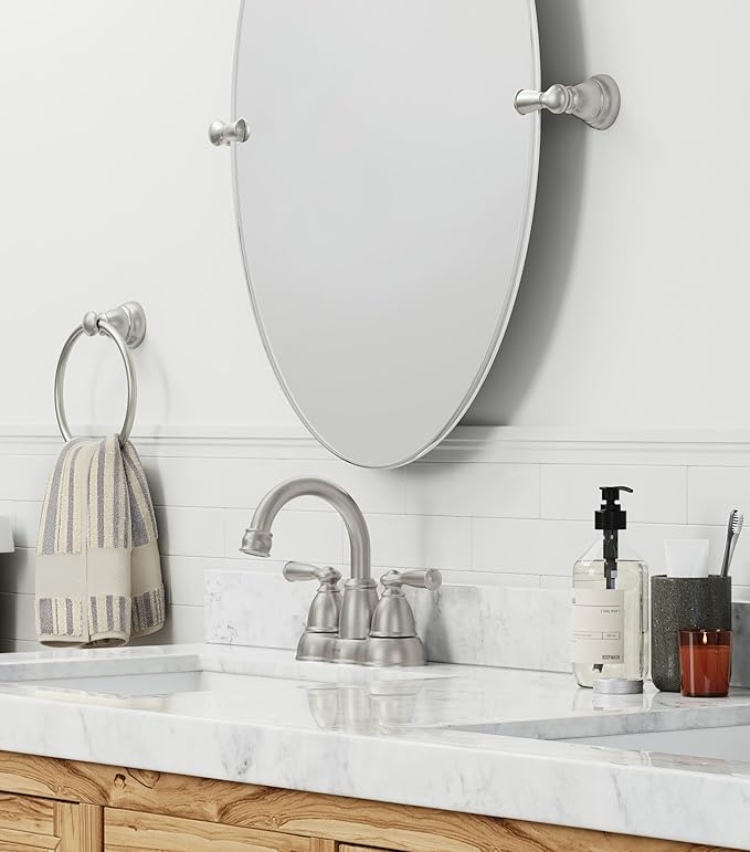 Moen Weylon 84790SRN Spot‑Resist™ Brushed Nickel Two‑Handle High‑Arc Bathroom Faucet – 4″ Centerset, ADA‑Compliant, WaterSense Certified