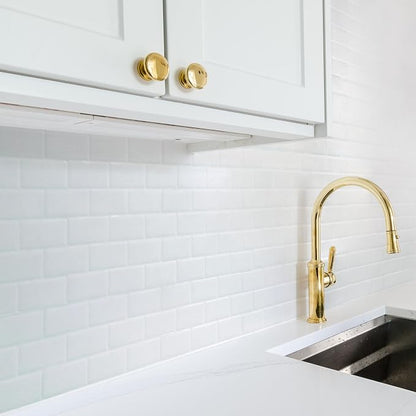 Smart Tiles Peel and Stick backsplash, Subway Pure White, 10.95"x9.7" | Pack of 10 (6.3 sq ft), Glossy, Heat/Moisture Resistant, Low VOC, Kitchen/Bathroom, Renter Friendly, Made in Canada