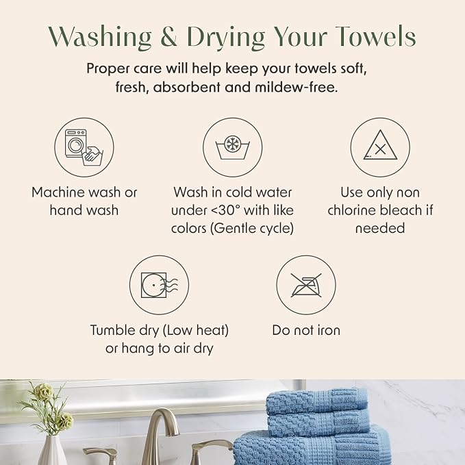 2 Pack Oversized Bath Towels 100% Cotton | Blue Towels | Oeko‑TEX Standard 100 | Soft & Absorbent, Quick‑Dry | Trinity Collection - Blue Shadow