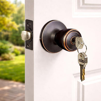 Design House 728709 Terrace 6-Way Universal Keyed Entry Door Knob Oil Rubbed Bronze