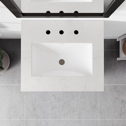 Eviva Aberdeen 24" Transitional Espresso Bathroom Vanity with White Carrara Countertop