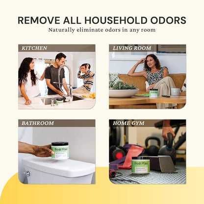 Fresh Wave Lemon Odor Eliminator Gel 15 oz - Air Freshener for Home | Lasts 30-60 days. Plant-based odor absorber. No perfumes or harsh chemicals. Bathroom & closet deoderizer. Refills available.