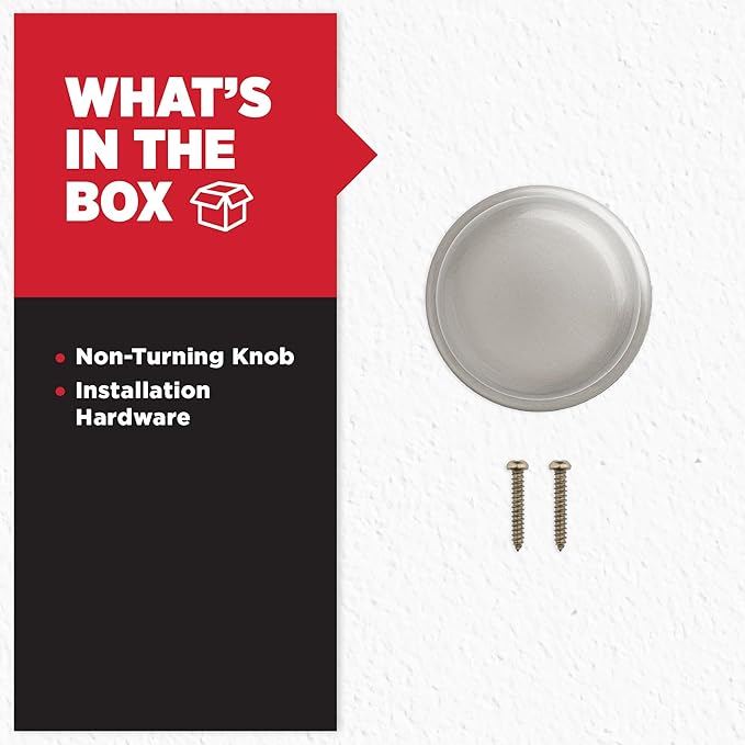 Kwikset Juno Dummy Door Knob, Single Sided Handle for Closets, French Double Doors, and Pantry, Satin Nickel Non-Turning Interior Push/Pull Door Knob, with Microban Protection (Pack of 4)