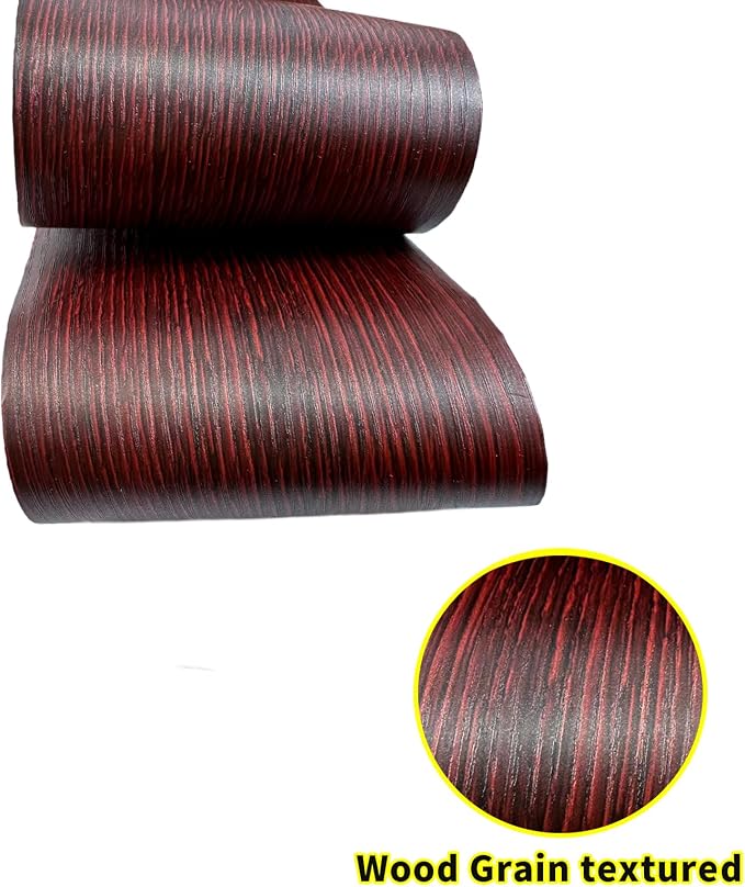 Teemall 10M Black Wood Grain Removable PVC Waterproof Border Wall Decor Removable Self Adhesive Kitchen Bathroom Tiles Sticker Wallpaper 4.2x390 (Red, 2" x 390")