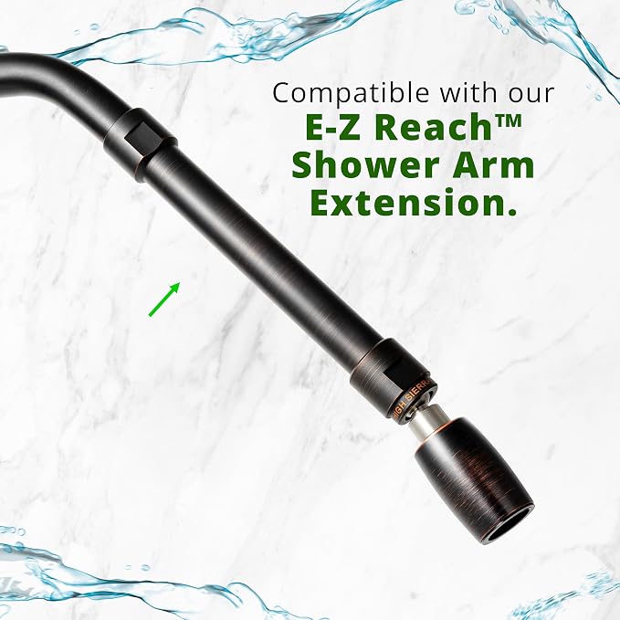 High Sierra® Classic™ Solid Metal 1.5 GPM Award Winning, Ultra Low Flow Shower Head. Patented Nozzle Never Clogs. Long Nut Hides Shower Arm Threads. Oil Rubbed Bronze Finish