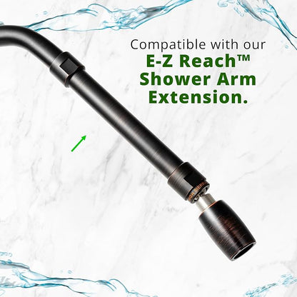 High Sierra® Classic™ Solid Metal 1.5 GPM Award Winning, Ultra Low Flow Shower Head. Patented Nozzle Never Clogs. Long Nut Hides Shower Arm Threads. Oil Rubbed Bronze Finish