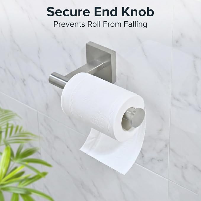 16 in 5-Piece Bathroom Hardware Set, Brushed Nickel | SUS304 stainless steel, towel bar, towel ring, toilet paper holder, 2 robe hooks, hidden screw mount