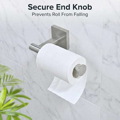 16 in 5-Piece Bathroom Hardware Set, Brushed Nickel | SUS304 stainless steel, towel bar, towel ring, toilet paper holder, 2 robe hooks, hidden screw mount