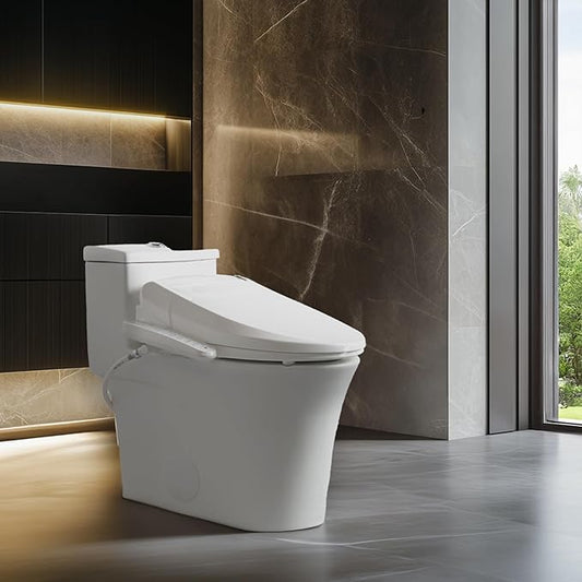 SmartBidet® SB-2000 Smart Bidet Electric Bidet Toilet Seat with Heated Seat, Warm Water, Air Dryer – Side Control Panel, Round