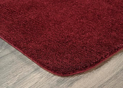 Garland Rug Traditional Nylon Washable Chili Pepper Red 3 Piece Set - Lid, Contour, Bath Rug - Soft, Absorbent, and Stylish for Your Bathroom