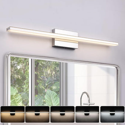 LED Modern Bathroom Vanity Light Fixtures 24W Dimmable 5CCT LED Vanity Light Bar Over Mirror Matte Black Wall Light for Bathroom 31.5 inch Long