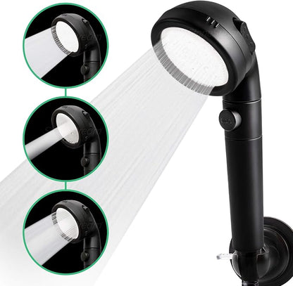 Original StoneStream® EcoPower Shower Head System — Spa Like Ionic Filter to Soften Water, Increase Pressure & Save Water — Showerhead + Hard Water Filtration + Wall Adapter Kit — Matte Black