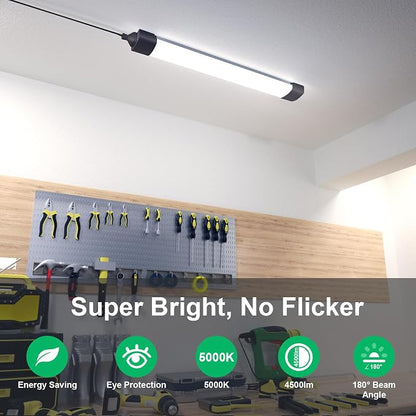 4FT Plug in Ceiling Light 2PCS, 5000K Linkable 36W Workbench Light, LED Tube Lights with Plug, 4500 LM Ceiling Closet Lighting for Laundry Garage Basement Kitchen | LED Tube Lights with Plug, 4500 LM Ceiling Closet Lighting for Laundry Garage Basement ...