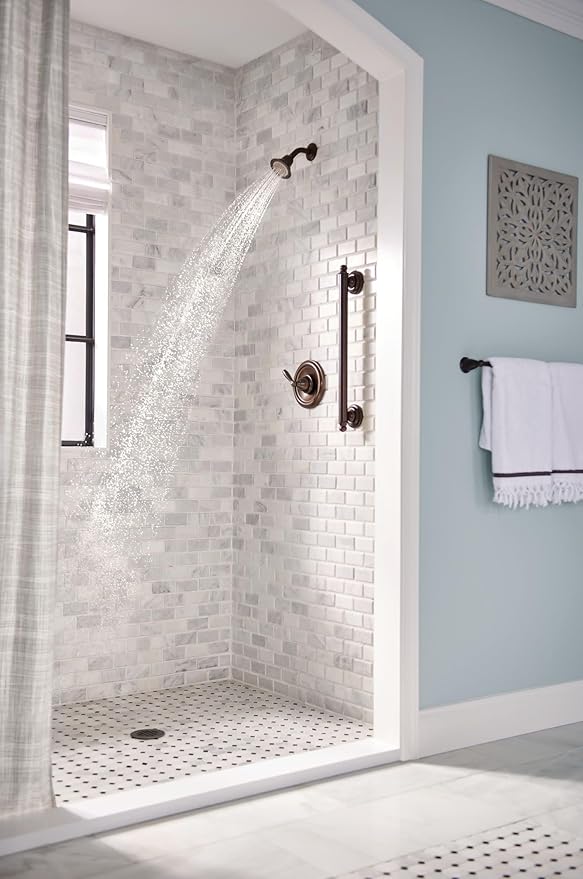 Moen Brantford Oil-Rubbed Bronze Posi-Temp Shower Trim Kit Featuring Showerhead and Shower Lever Handle, Valve Required, T2152EPORB
