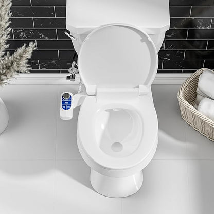 SAMODRA Non-Electric Bidet - Self Cleaning Dual Nozzle (Frontal and Rear Wash) Fresh Water Bidet Toilet Seat Attachment with Independent Adjustable Water Pressure (Ocean Blue)