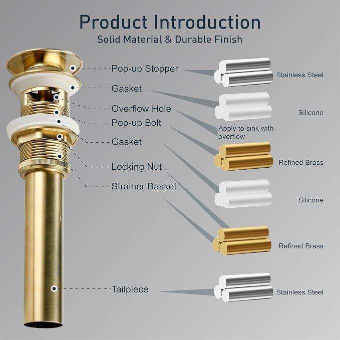 Tall Brushed Gold Waterfall Unique Bathroom Faucets, Single Lever 1 Hole Vessel Sink Faucets for Bathroom Vanity, Hot Cold Mixer Tap with Supply Hoses and Pop up Drain, llaves para lavamanos de baño