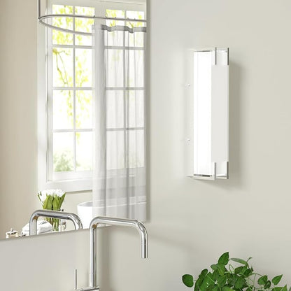 LED Bathroom Light Fixtures Over Mirror 16” Vanity Light with Milky White Lampshade 4000K Daylight Chrome Finishing Bath Bar (Chrome)