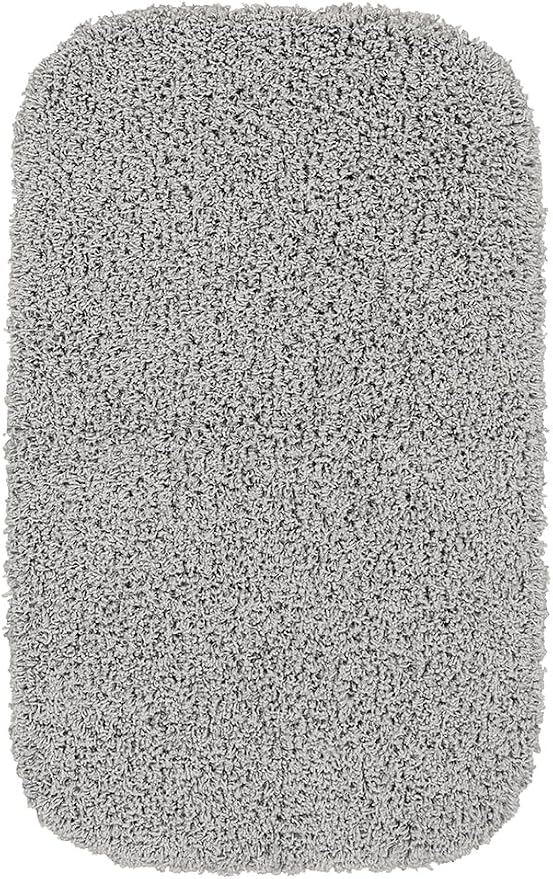 Garland Rug Jazz Nylon Washable 4 Piece Set (Lid, Contour,2 Mats) Platinum Gray Bath Rugs Soft, Absorbent, and Stylish for Your Bathroom