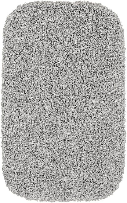 Garland Rug Jazz Nylon Washable 4 Piece Set (Lid, Contour,2 Mats) Platinum Gray Bath Rugs Soft, Absorbent, and Stylish for Your Bathroom