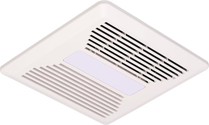 Good Housekeeping 84005 PowerFlow Pro Series 100 CFM 1.0 Sones Bathroom Exhaust Ventilation Fan with Light (4000K Integrated LED)