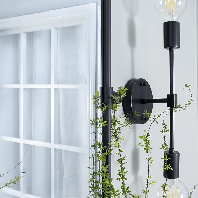Farmhouse Black Metal Framed Pivot Rectangle Bathroom Mirror Rounded Rectangluar Tilting Beveled Vanity Mirrors for Wall, Overall 22.91 x 24 inches (Mirrror 19 x 24 inches)