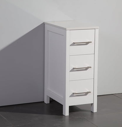 Vanity Art 84 Inch Under Mount Double Sink Bathroom Vanity Cabinet with 2 Mirrors, Ceramic Top Bathroom Cabinet Compact Set with 10 Dovetail Storage Drawers and Brushed Nickel Handles, VA3030-84-W