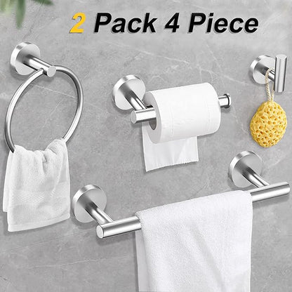 Cilee 10 Piece Brushed Nickel Bathroom Accessories Set, 16 inch Brushed Nickel Bathroon Hardware Set Towel Bar Ring Toilet Paper Holder Robe Towel Hook SUS304 Stainless Steel | Brushed Nickel Bathroon Hardware Set Towel Bar Ring Toilet Paper Holder Rob...
