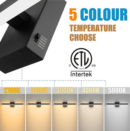 Black Bathroom Vanity Light 23.6 inch, 20W Dimmable 5CCT LED Modern Bathroom Light Fixture Over Mirror Hardwired- ETL Certificated