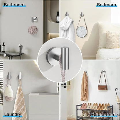5 Pieces Brushed Nickel Bathroom Hardware Accessories Set SUS304 Stainless Steel Towel Bar Holder Set, 23.6Inch Towel Racks for Bathroom, Robe Towel Hooks, Toilet Paper Holder Wall Mounted