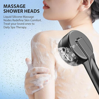 Ion Drop Filtered Shower Head with Handheld, High Pressure Water Flow and Multiple Spray Modes Ion Shower Head with Filter, Power Wash for Hard Water, Showerhead with ON/OFF Switch for Pets Bath