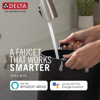 Delta 9178TLV-DST Leland Kitchen Faucet, Touchless + Voice, Chrome