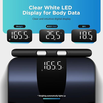 Posture Scale for Body Weight and Fat, Smart Digital Bathroom Scale BMI Weighing Bluetooth Body Fat Scale, 8 Electrode Body Fat Scale, Full Body Composition Analyzer with Voice Prompt