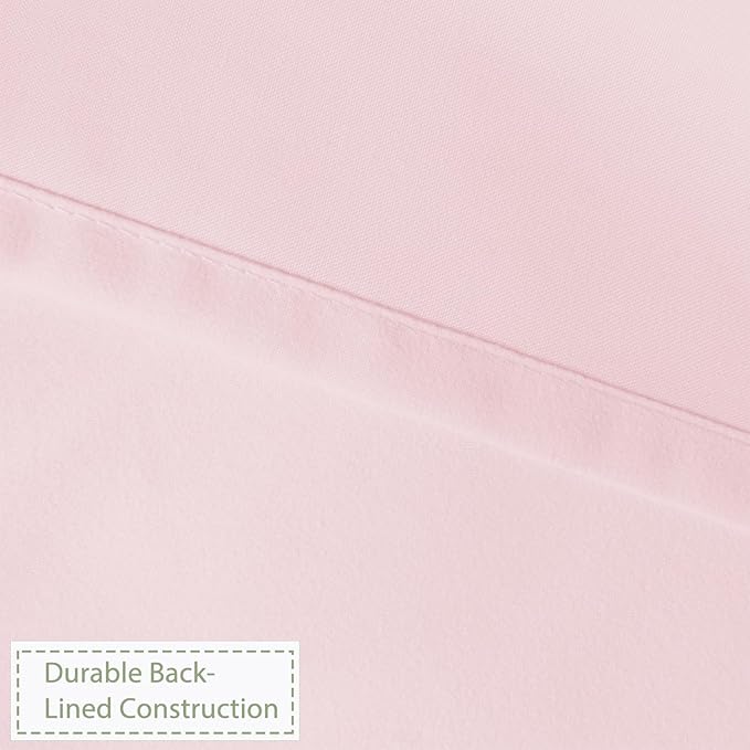 Farmhouse Ruffle Shower Curtain, Peach Pink, 72 x 72 in | Decorative Elegant Bathroom Curtain with 12 Holes, Soft Ruched Microfiber Fabric, Vintage Handmade Design