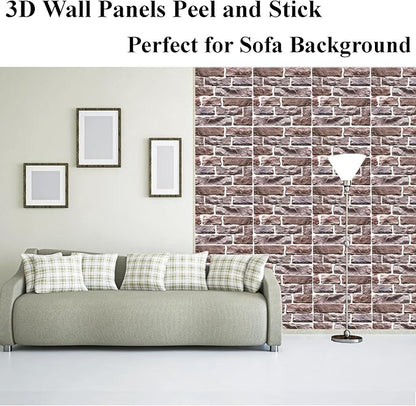 3D Wall Panels Peel and Stick,10Pcs 3D Brick Wallpaper Self-Adhesive | 11.81*11.81 Inch, Waterproof, Self-Adhesive Wall Tiles, for Accent Walls, Kitchen, Bathroom, Bedroom & Office Decor