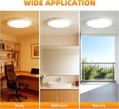 7Inch 4Pack LED Flush Mount Ceiling Light,3CCT,ETL Listed,Dimmable White | Hardwired 3CCT Selectable 3000K-6000K,18W 1400LM Dimmable Round Flat Panel Light Fixture for Bedroom/Kitchen,Bathroom&Indoor