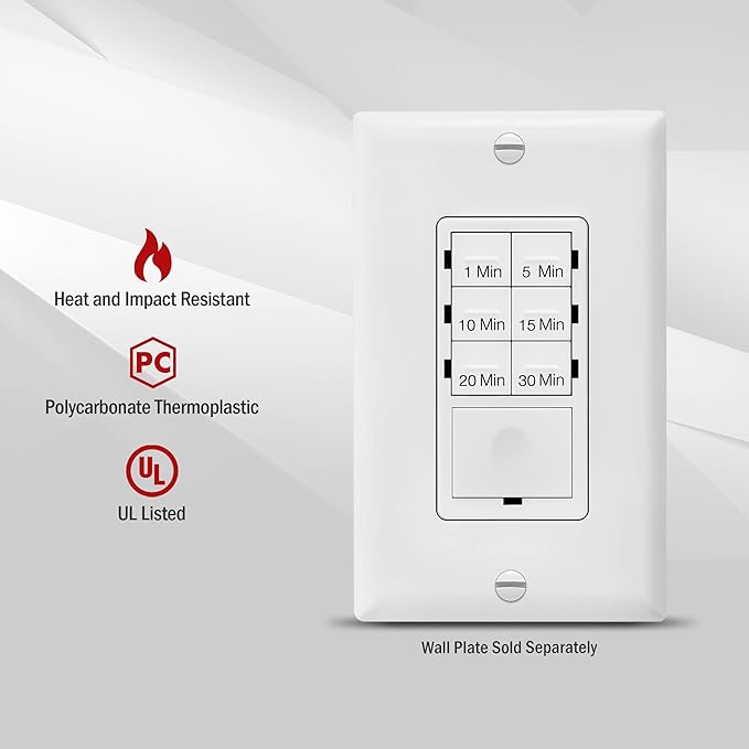 Broan-NuTone PowerHeat Bathroom Exhaust Fan, Heater, Light and Enerlites Countdown Timer Switch Bundle