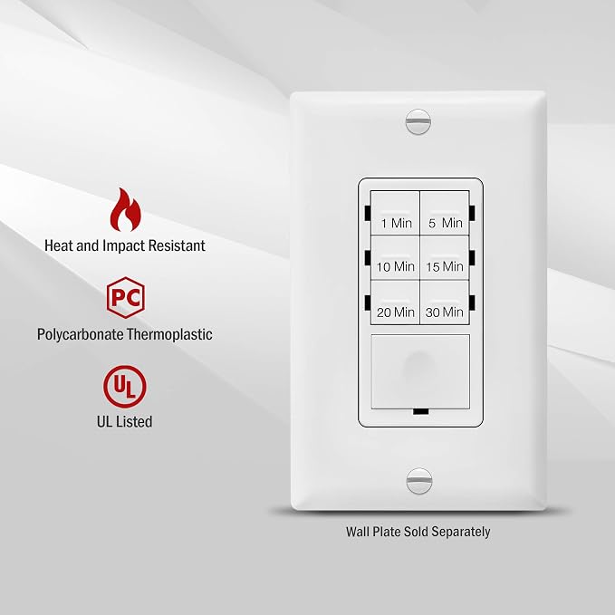 Broan-NuTone PowerHeat Bathroom Exhaust Fan, Heater, Light and Enerlites Countdown Timer Switch Bundle