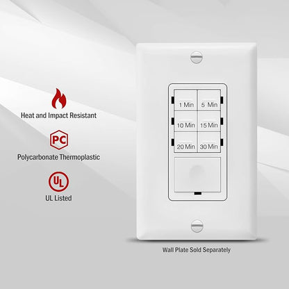 Broan-NuTone PowerHeat Bathroom Exhaust Fan, Heater, Light and Enerlites Countdown Timer Switch Bundle