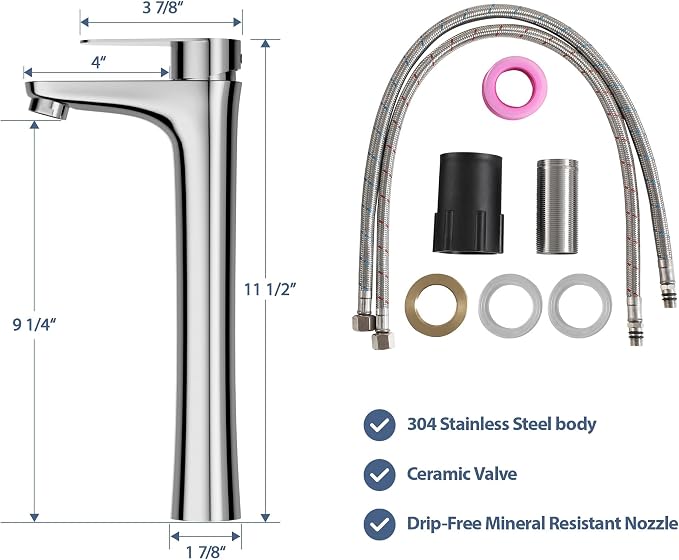 Lordear Bathroom Sink With Faucet Combo 19"x15" Rectangle Vessel Sink With Chrome Faucet Modern Above White Porcelain Ceramic Vessel Vanity Sink Art Basin& Chrome Single Lever Faucet