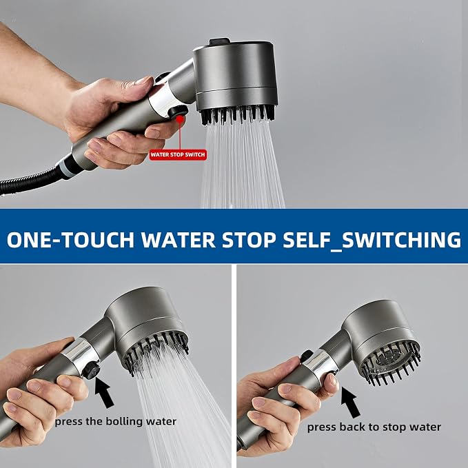 Shower Head High Pressure with Handheld High Pressure | Shower Filter Head for Hard Water Showerhead Black
