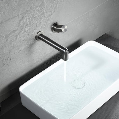 BiaoTeng Concealed Faucets for Bathroom Sinks Single Handle 2 Functions Hot and Cold Bathroom Vanity for Wall Mount Faucet Single Handle Brass Grey
