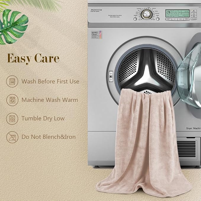 Orighty Bath Towels, Soft Feel Bath Towel, 2 Pack (27'' x 54'') | Highly Absorbent, Quick Drying Microfiber Towels for Body, Sport, Yoga, SPA, Fitness, Bathroom - Brown