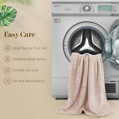 Orighty Bath Towels, Soft Feel Bath Towel, 2 Pack (27'' x 54'') | Highly Absorbent, Quick Drying Microfiber Towels for Body, Sport, Yoga, SPA, Fitness, Bathroom - Brown