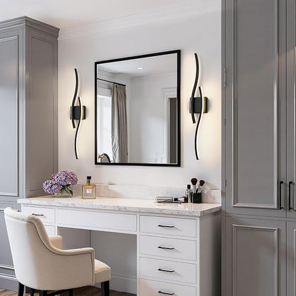 Bathroom Vanity Lights Over Mirror: 31.5 Inch 20W Black LED Bathroom Lighting Fixtures 5CCT Dimmable 2700-5000K Vanity Lighting Modern Bath Sconces Wall Light for Mirror Cabinets Bedroom Living Room