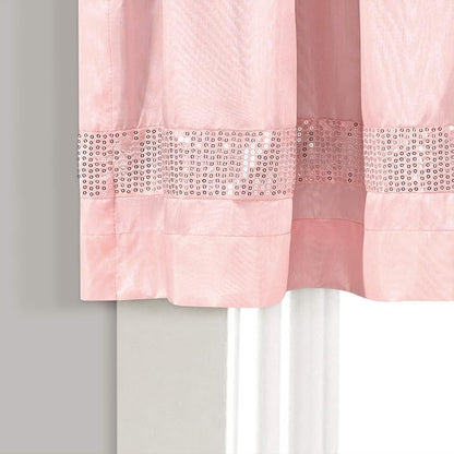 Lush Decor Night Sky Sequins Valance, Single, 84" W x 18" L, Blush & Silver - Extra Wide Curtain - Kitchen Curtain Valance - Modern Glam Decor - Bathroom Or Kitchen Valance For Windows