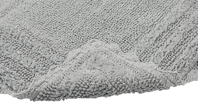 Better Trends Lilly Crochet Collection 100% Cotton 2 Piece Set (17" x 24" | 17" x 24") Bath Rug Set in Gray