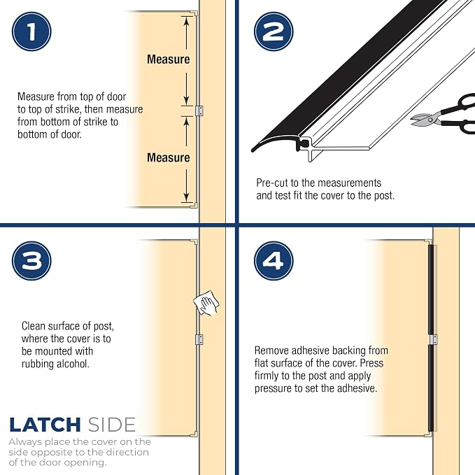 Prime-Line 650-1010 Restroom Door Privacy Cover, Black, 2-1/8 x 58 In., Rigid Plastic and Flexible Vinyl Restroom Stall Gap Filler, Provides Privacy, Easy to Install Self-Adhesive (Single Pack)