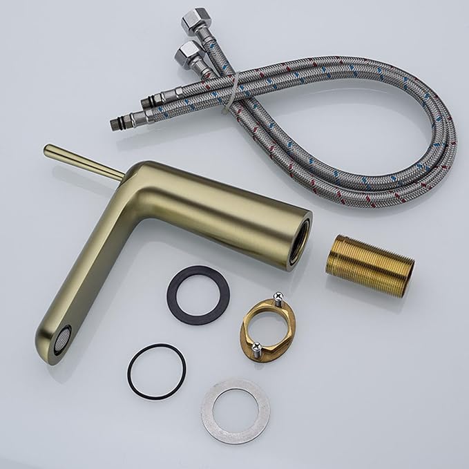 Faucet for Bathroom Sink Single Handle Brass Bathroom Water Faucet Single Hole White